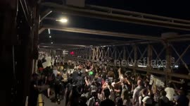 Protesters in New York take over Brooklyn bridge to show solidarity with Kenosha