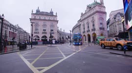 Piccadilly Circus in London deserted during coronavirus lockdown