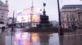 Piccadilly Circus in London deserted during coronavirus lockdown