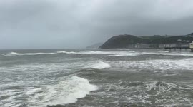 Strong winds batter Aberystwyth as Storm Francis sweeps in