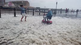 Sea Foam at West Bay during storm Francis