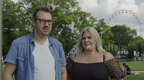 Vox Pop of Coronavirus: Richard And Tracey, Keyworker,from Birmingham in Stratford-Upon-Avon, UK