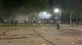 Projectiles Thrown, Teargas Fired outside Kenosha Courthouse