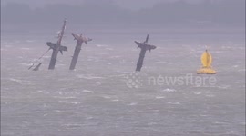 Storm Francis batters SS Richard Montgomery shipwreck off Kent, UK