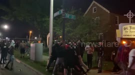 Street Signs Brought Down at the Kenosha Riots