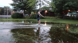 Surfing in a puddle? Yes, it's possible