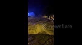 Flooding caused by Storm Francis leaves roads in Wales submerged