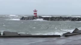 Storm Francis brings rough seas to the Netherlands