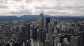 Time lapse of Petronas KLCC Twin Towers in Malaysia