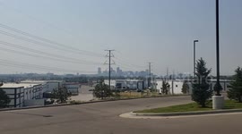 A still very hazing looking downtown Denver from wildfires