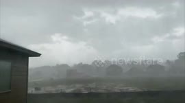 Heavy rain in Iberville Parish, Louisiana Hurricane Laura approaches