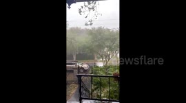 Heavy rain in New Orleans as Hurricane Laura