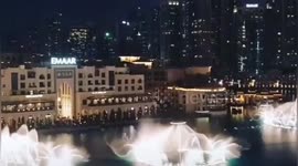 The dubai fountain in night view