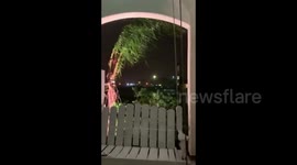 Strong winds and rain recorded in Lafayette, Louisiana shortly before Hurricane Laura landfall