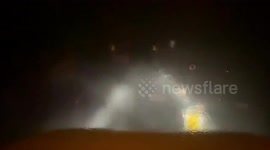 Louisiana resident drives through strong winds as Hurricane Laura makes landfall