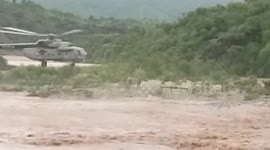 Indian Air Force chopper airlifts man from flood affected northern India