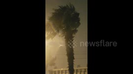 Heavy and winds in Lafayette, Louisiana as Laura makes landfall