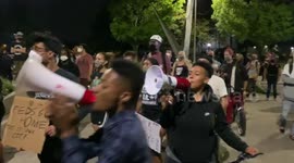 Protesters Stir as Police are Spotted Nearby