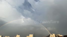 Timelapse of storm over Washington, D.C, reveals rainbow