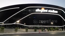 Allegiant Stadium Las Vegas Raiders new home finished and all lit up first CASHLESS venue