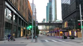 Downtown Minneapolis Was Eerily Quiet Prior Just Before 8pm Curfew Set to Take Effect
