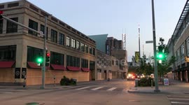 A Caravan of Militarized Police Drives into Downtown Minneapolis After Curfew