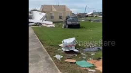 Roofs blown off, buildings destroyed after Hurricane Laura sweeps through Lake Charles, Louisiana
