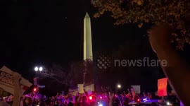 Drown Out Trump Protesters Party In Front of the Washington Monument