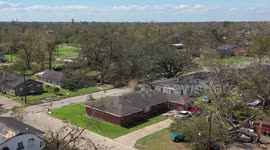 Hurricane Laura Damage in Lake Charles Neighborhood