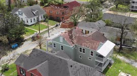 Hurricane Laura Damaged House Aerial in Lake Charles