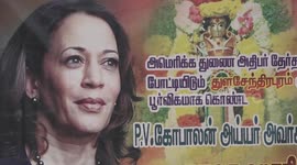 First woman of color Vice President Kamala Harris is cheered on by her mother's Indian village
