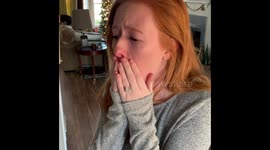 Woman reduced to tears and left speechless as she is surprised with new puppy