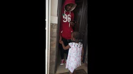 Heart warming moment between a cute little girl and her big brother
