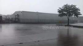 US: Thunderstorm Brings Strong Rain And Wind To Houston, TX