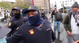 South African police harass journalists during gender violence protest