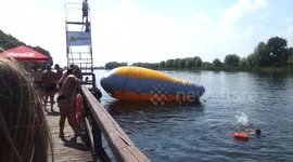 Waterpillow jump fail
