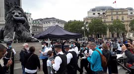 Piers Corbyn arrested at anti-lockdown protest in Trafalgar Square