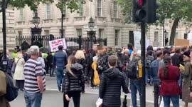 Anti-lockdown, anti-mask protesters stage demonstration outside Downing St
