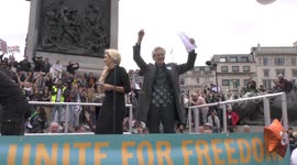Thousands of anti-lockdown protesters gather at Trafalgar Square in London