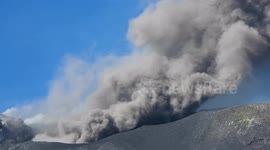 Spectacular drone footage shows plume of ash spewing from Mount Etna