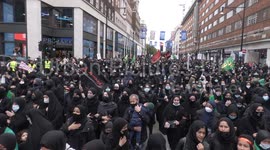 Large crowd marches through London to mark Day of Ashura despite social distancing restrictions