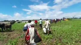 Indian Air Force helicopters out stranded people from flood-hit regions