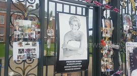 Princess Diana fans congregate outside Kensington Palace on the 23rd anniversary of her death