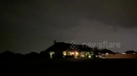 North Texas Severe Thunderstorm Horizontal Lightning