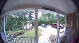 The Lady Missed The Steps While Collecting Dog Belongings and Fell Down