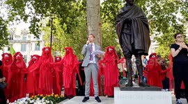 Carnival style protest as 'Extinction Rebellion' gather at Parliament Square