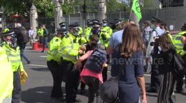 First arrests made outside Parliament at Extinction Rebellion protest