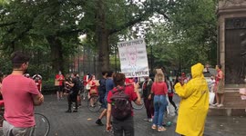 Crowd protest against schools reopening in New York City