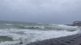 Typhoon Maysak waves batter Japan coast