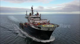 Buoy Laying Vessel - Drone Footage